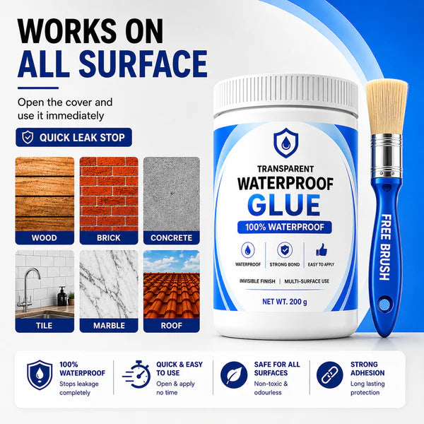 Clear glue being applied on a tile gap with small brush