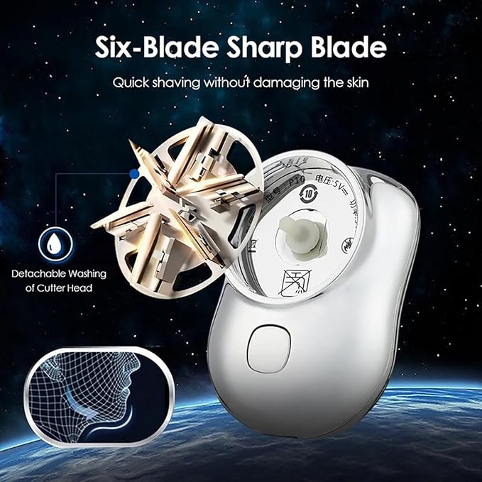 Mini shaver held in hand for size