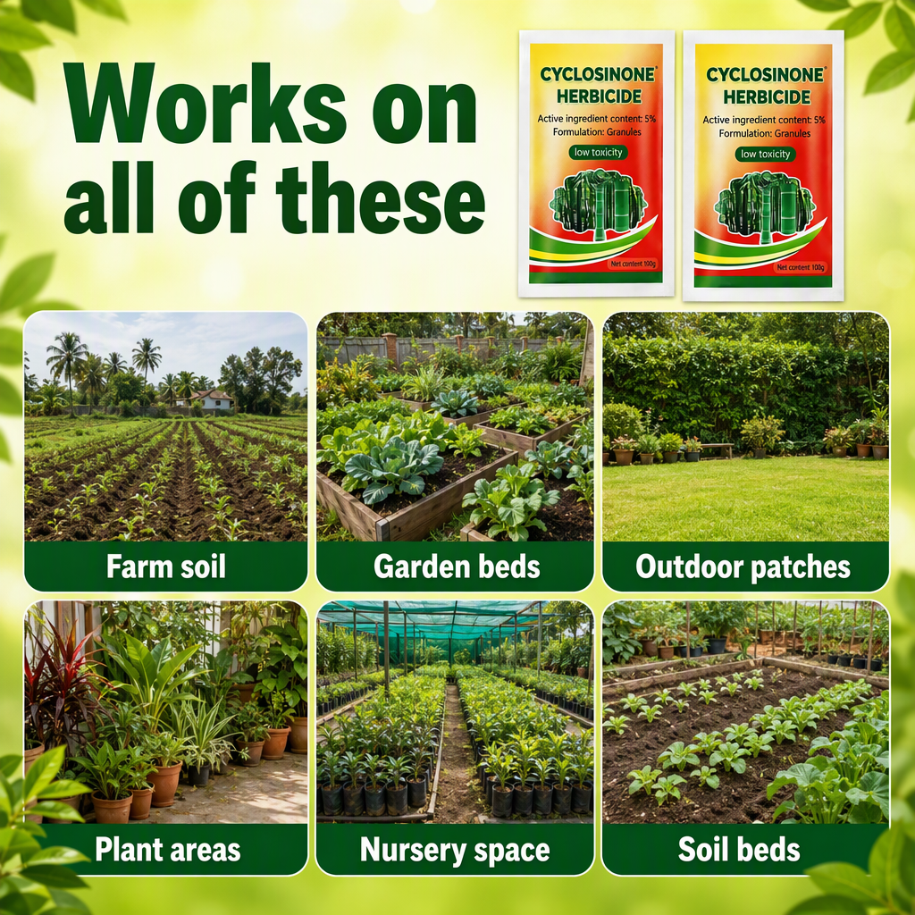 AI Cyclosinone Herbicide Granules and growth supplements(pack of 2) – places