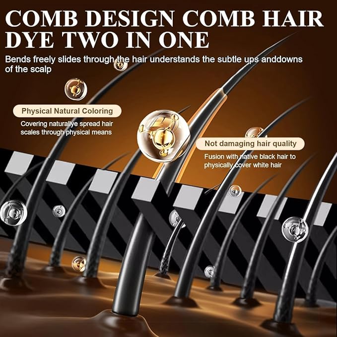 Hair color stick opened to show comb and applicator