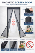 Front view of magnetic mesh door curtain for 7 ft doorway