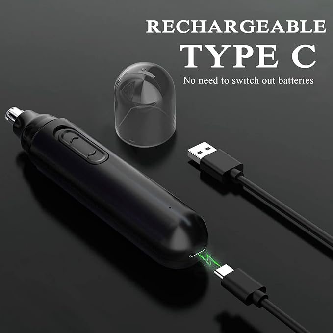 Single grooming trimmer placed on bathroom counter
