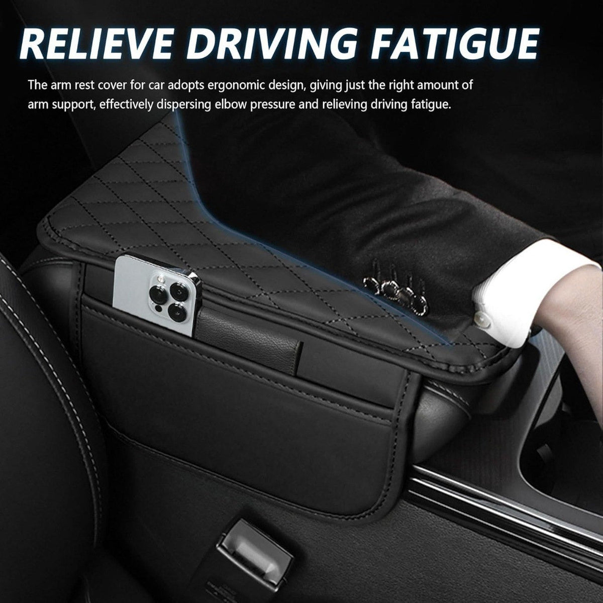 Black 7D Swift arm rest cushion front view