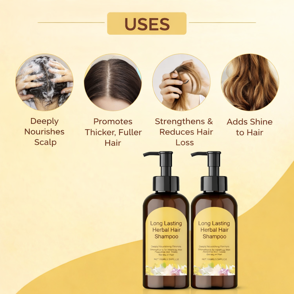 Applying hair dye shampoo on wet hair