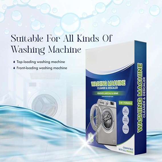 Powder being added to empty washing machine drum